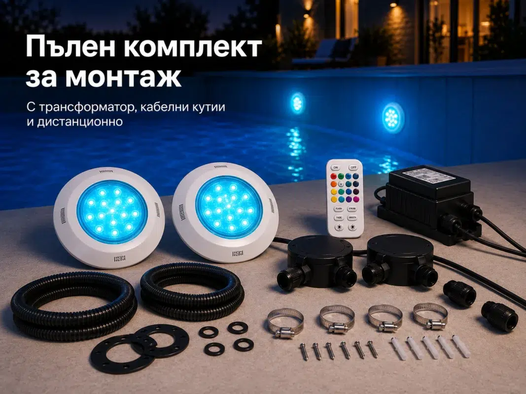 Комплект 2 LED RGB прожектора POOLSANA VARIO 25W