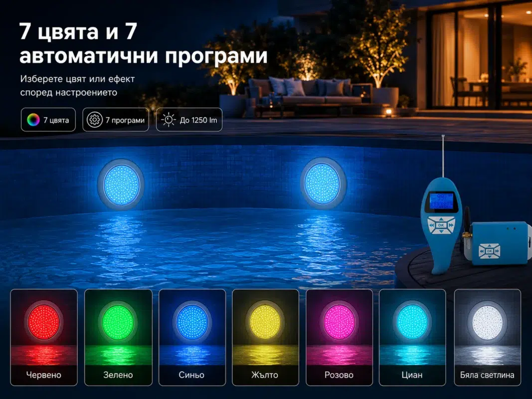 Комплект 2 LED RGB прожектора POOLSANA VARIO 25W