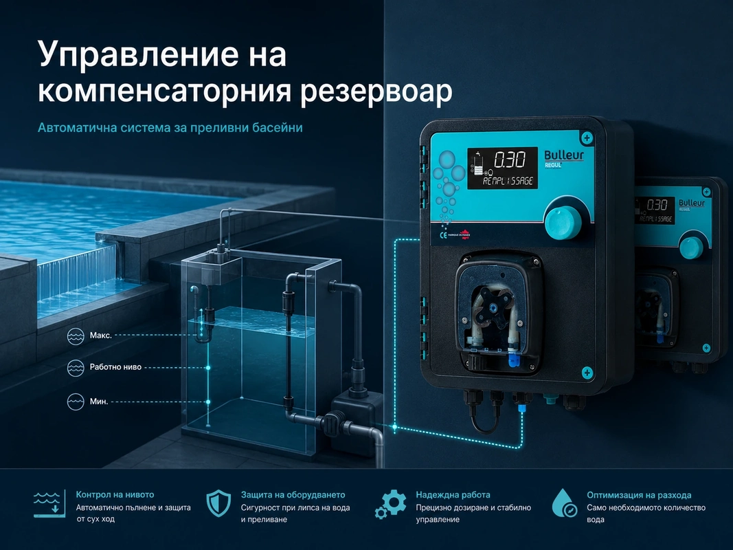 контрол на нивото на преливен басейн