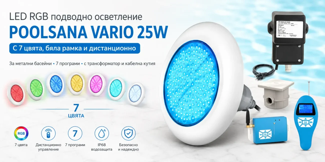 LED RGB подводно осветление POOLSANA VARIO 25W
