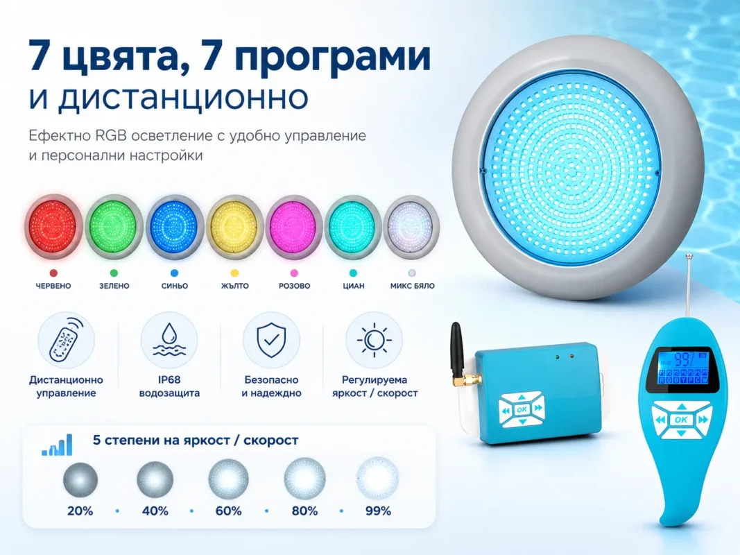 LED RGB подводно осветление POOLSANA VARIO