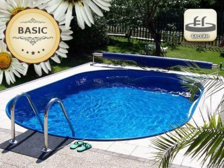 Басейн Ibiza 0 DL BASIC за вграждане – овал 5,25 × 3,20 × 1,50 м