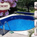 Басейн Ibiza 0 DL ECONOMY за вграждане – овал 5,25 × 3,20 × 1,50 м с филтрация и стълба
