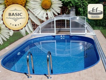 Басейн Ibiza 1 DL BASIC за вграждане – овал 6,00 × 3,20 × 1,50 м