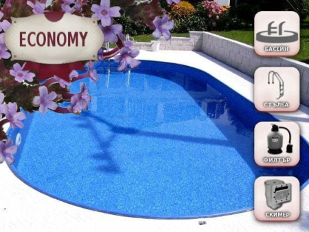 Басейн Ibiza 2 DL ECONOMY за вграждане – овал 7,00 × 3,50 × 1,50 м