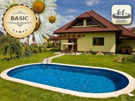 Басейн Ibiza 3 DL BASIC за вграждане – овал 8,00 × 4,16 × 1,50 м
