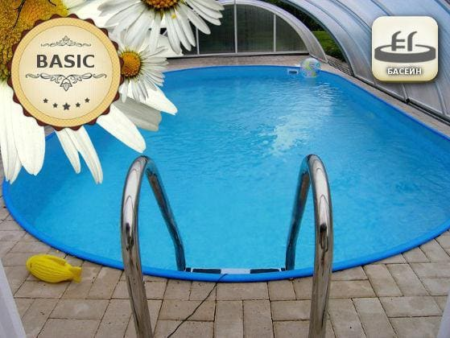 Басейн Ibiza 5 DL BASIC за вграждане – овал 12,00 × 6,00 × 1,50 м