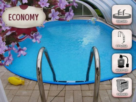 Басейн Ibiza 5 DL ECONOMY за вграждане – овал 12,00 × 6,00 × 1,50 м