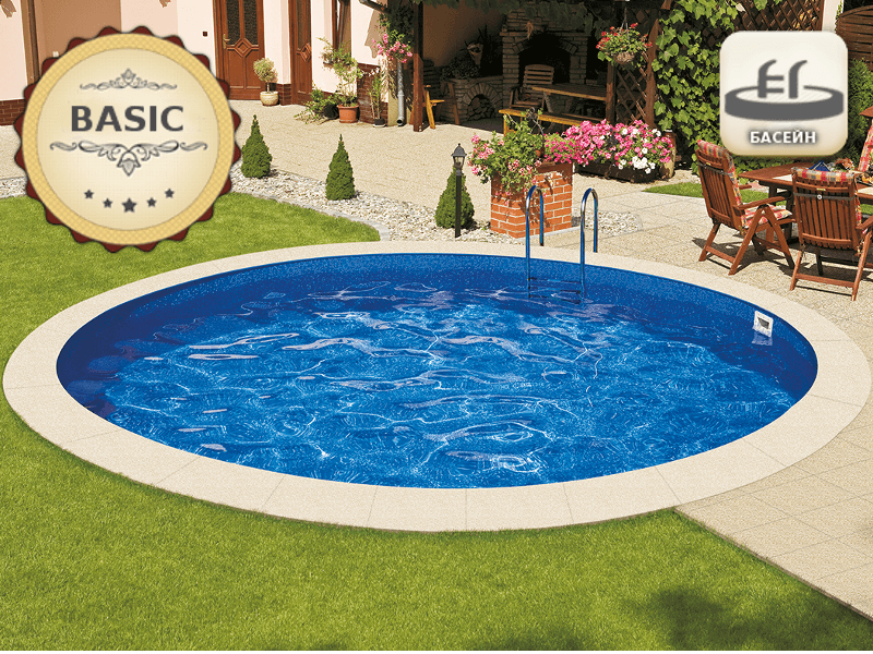 Басейн IBIZA ROUND XXL пакет BASIC Басейн Ibiza Round XXL BASIC за вграждане – кръг Ø 6,00 × 1,50 м