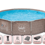 Басейн с тръбна конструкция Swing Frame 305 x 76 см ратан – SUPER пакет