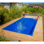 Стъклопластов басейн Perseus 6,00 × 3,20 м в градина
