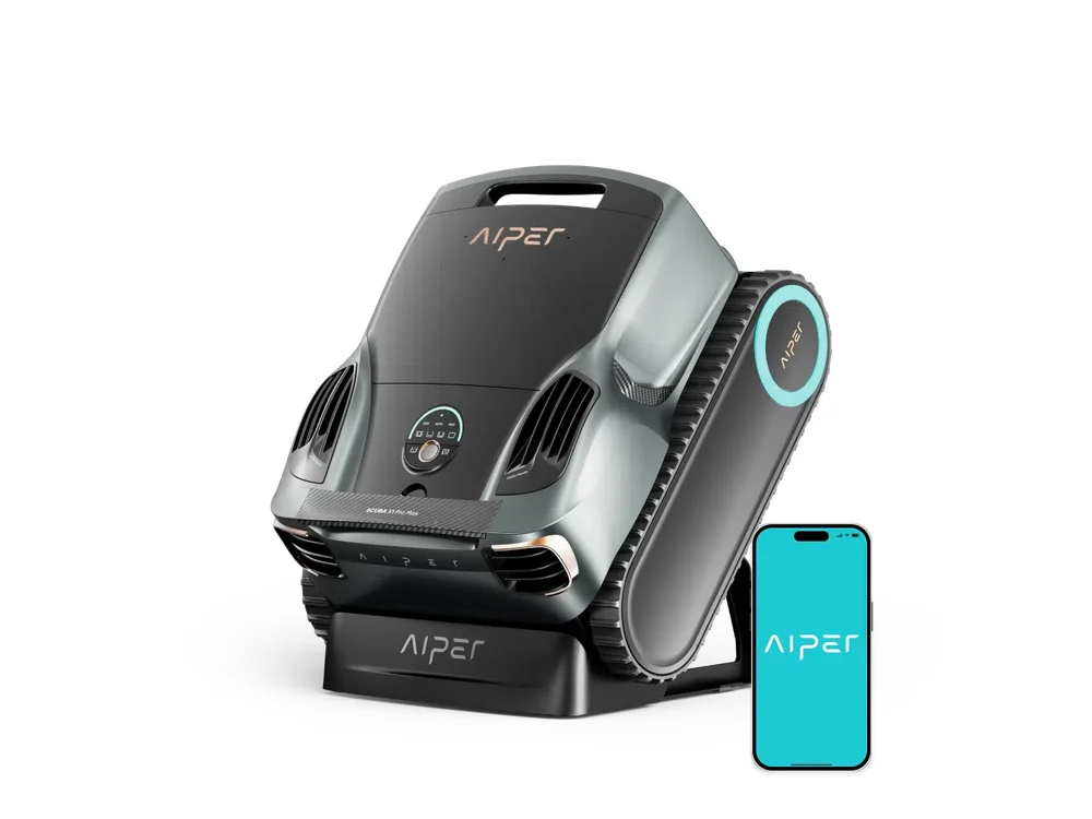Безжичен робот за басейн Aiper Scuba X1 Pro Max – Общ изглед с мобилно приложение Безжичен робот за басейн Aiper Scuba X1 Pro Max – Общ изглед с мобилно приложение