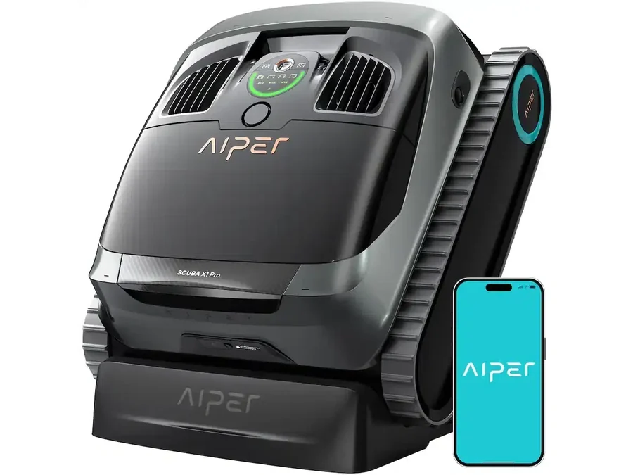 Безжичен робот за басейн Aiper Scuba X1 Pro – Общ изглед с мобилно приложение Безжичен робот за басейн Aiper Scuba X1 Pro – Общ изглед с мобилно приложение