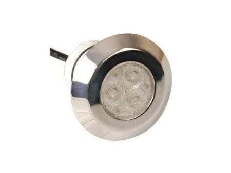 LED прожектор с хромирана рамка Chrome Frame 3 W / 12 V – изглед отпред с кабел