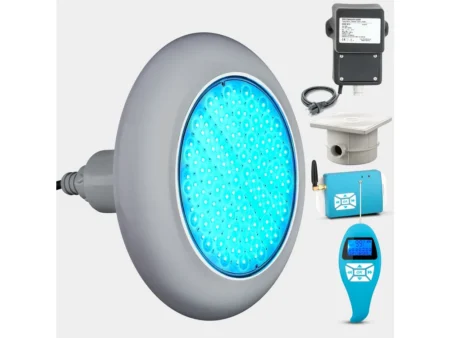 LED RGB подводно осветление POOLSANA VARIO 25W с 7 цвята сива рамка и дистанционно