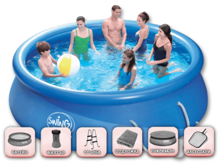Надуваем басейн Swing Quick Set® 366 x 91 см – SUPER пакет