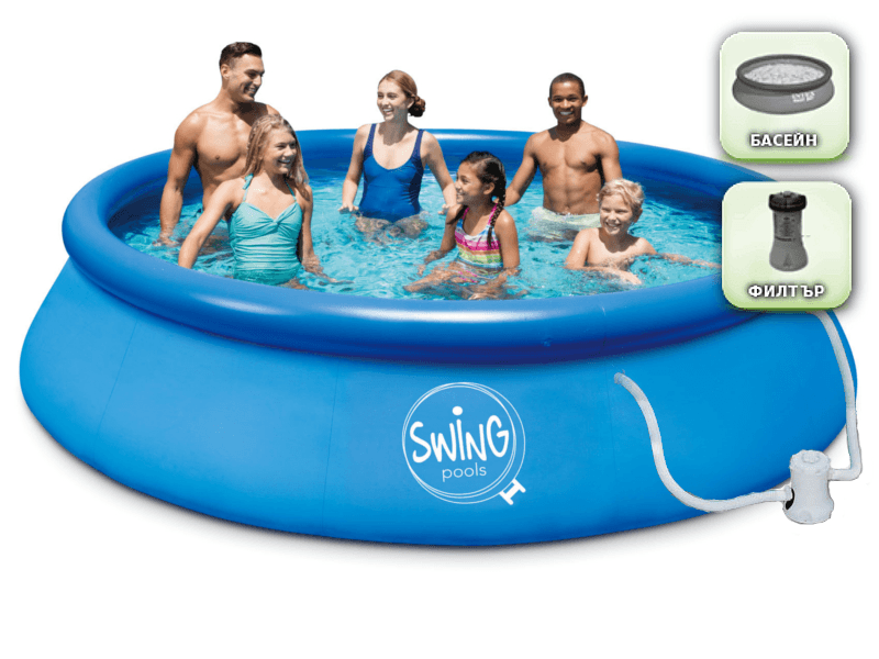 Надуваем басейн 457 x 107 с филтър – Swing Quick Set® 457 x 107 см