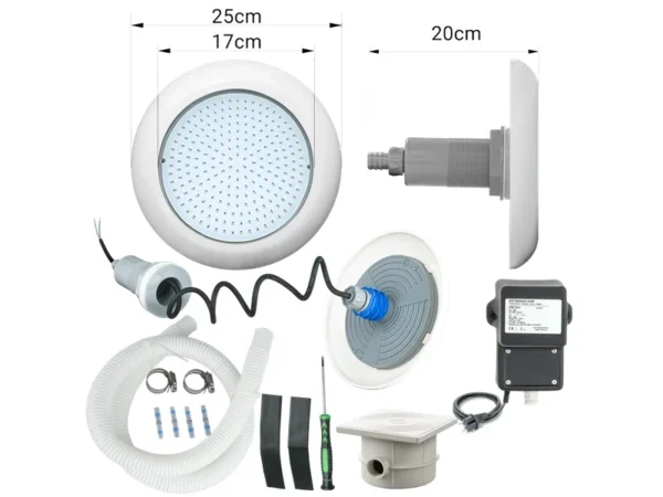 LED RGB прожектор POOLSANA VARIO 25W със 7 цвята и бяла бленда