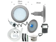 LED RGB прожектор POOLSANA VARIO 25W със 7 цвята сива бленда и трансформатор