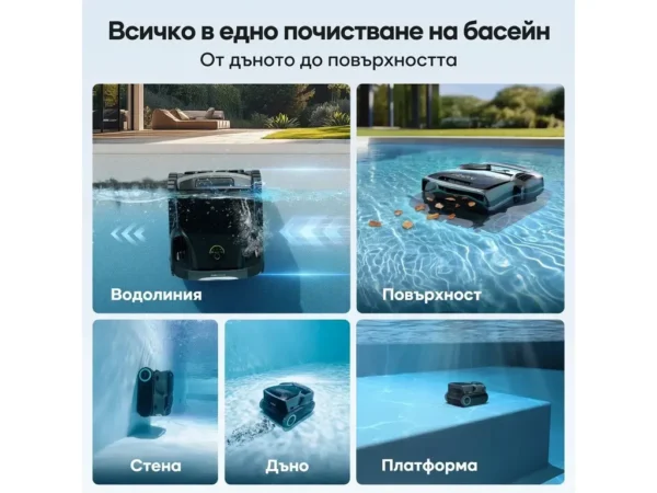 Безжичен робот за басейн Aiper Scuba X1 Pro Max – Режими за почистване
