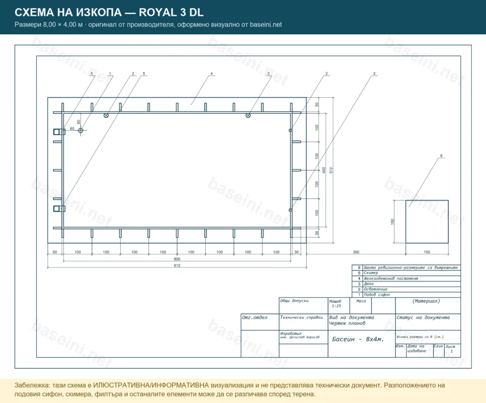 Схема на изкопа — Royal 3 DL - визуализация
