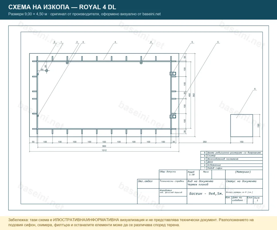 Схема на изкопа — Royal 4 DL - визуализация