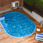 Стъклопластов басейн Olymp 4,50 × 3,00 м в градина