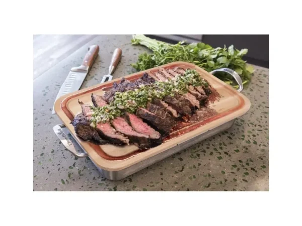 Тава за грил Char-Broil Grill+ с дъска 43 × 23,5 см – с печено месо