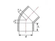 UH-PVC коляно 45°, ф 20-400