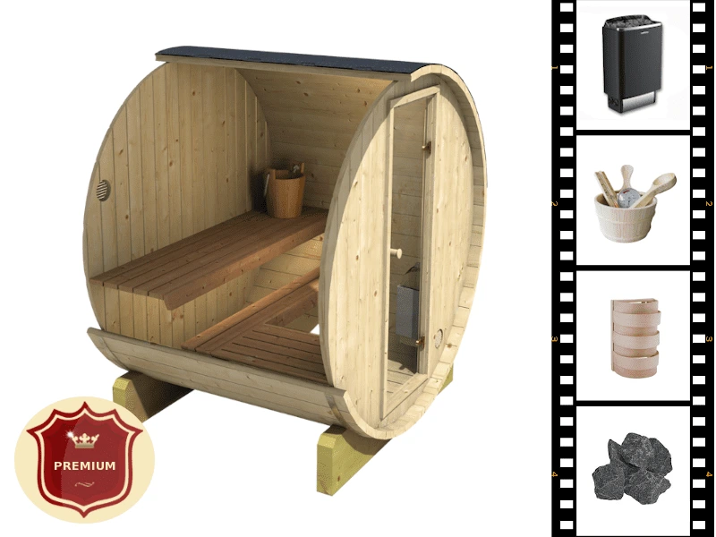 Външна сауна Barrel 160 с печка