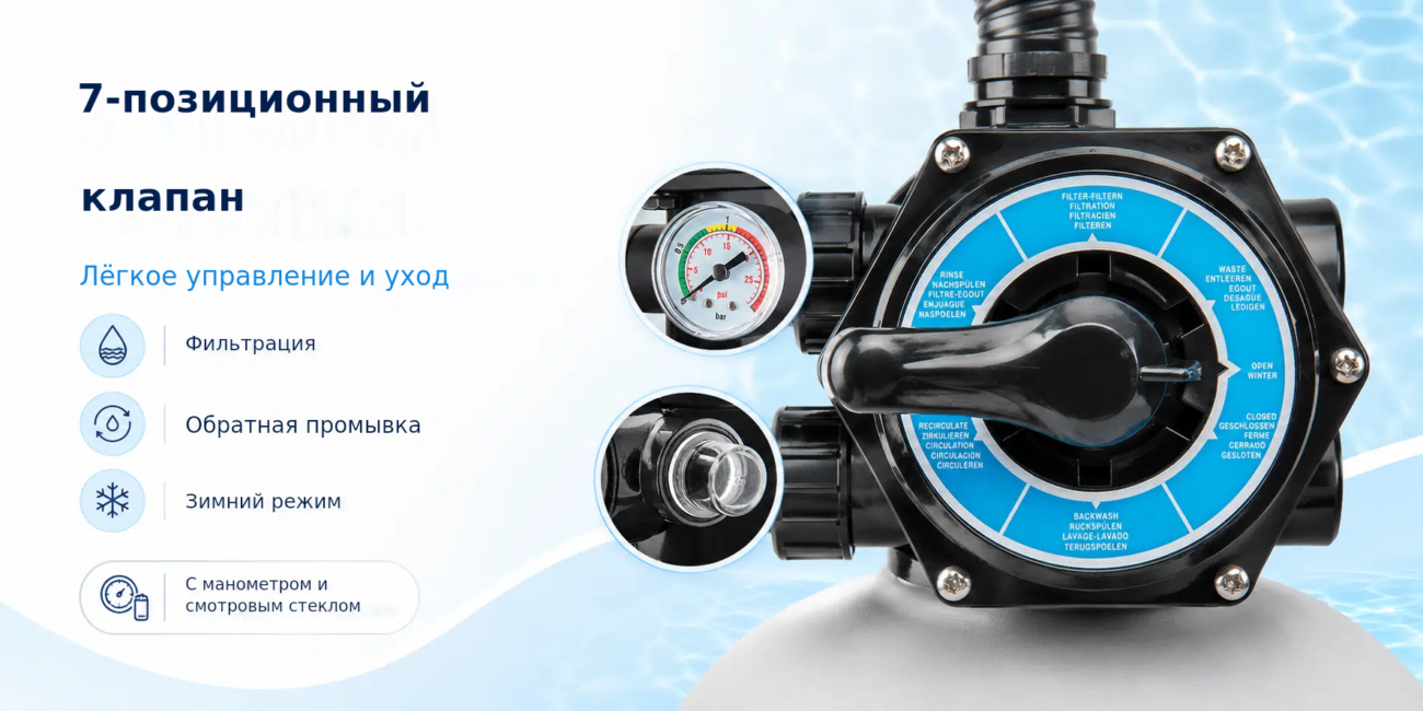 7-позиционный
клапан