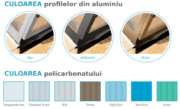 Acoperiș Trend Economic – CULOAREA profilelor din aluminiu, CULOAREA policarbonatului