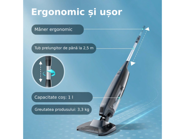 Aiper Pilot X1 – robot fără fir pentru curățarea piscinei de până la 2,5 m – Ergonomic și ușor, Mâner ergonomic