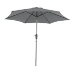 Havana umbrella in anthracite with a 230 cm diameter, open, with a crank on the pole