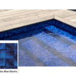 Армиран линер Alkor Draka Blue Electric – мостра на десена и басейн с мозайка