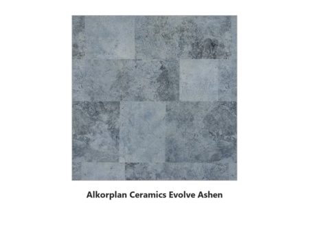Армиран линер Alkorplan Ceramics Evolve Ashen – мостра на десен със сиво-сини керамични плочи