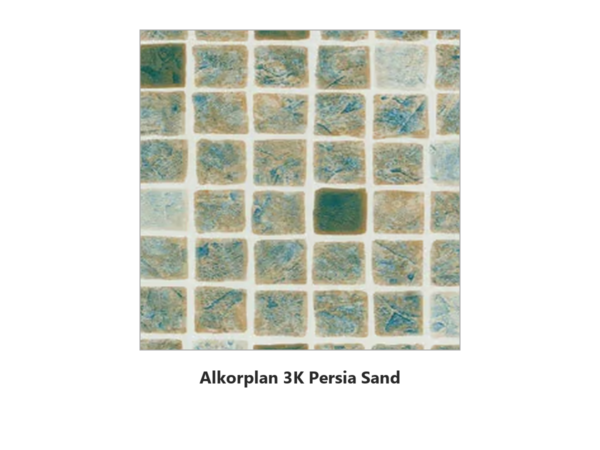 Армиран линер Alkorplan 3K Persia Sand – мостра на мозайка в пясъчни и зеленикави тонове