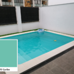 Armierte Poolfolie Cefil Caribe – Dekormuster und Pool mit der Poolfolie