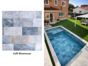 Armierte Poolfolie Cefil Keramik Bluemoon – Dekormuster und Pool mit der Poolfolie