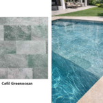 Liner armat Cefil Keramik Greenocean – mostră de model și piscină cu linerul