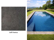 Armierte Poolfolie Cefil Nature Ventus – Dekormuster und Pool mit der Poolfolie