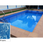 Armierte Poolfolie Cefil Passion Cyprus – Dekormuster und Pool mit der Poolfolie
