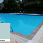 Ενισχυμένο λάινερ Cefil Pool – δείγμα σχεδίου και πισίνα με το λάινερ