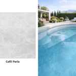 Liner armat Cefil Victoria Perla – mostră de model și piscină cu linerul