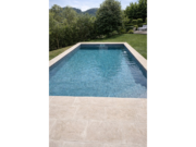 Pool im Garten mit armierter Poolfolie Cefil Onyx Manhattan