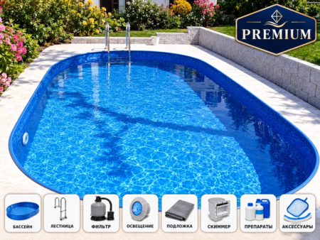 Бассейн IBIZA 2 DL 7,00 × 3,50 × 1,50 м – пакет PREMIUM