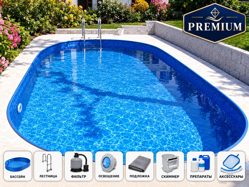 Бассейн IBIZA 2 DL 7,00 × 3,50 × 1,50 м – пакет PREMIUM Бассейн IBIZA 2 DL 7,00 × 3,50 × 1,50 м – пакет PREMIUM