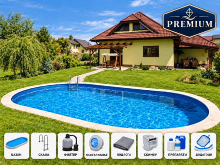 Базен IBIZA 3 DL 8,00 × 4,16 × 1,50 м – пакет PREMIUM