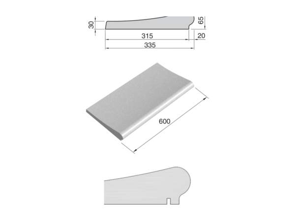 Schema coronamentului Standard Sandblasted cu dimensiuni