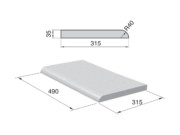 Diagram of Woodstyle coping stone with dimensions